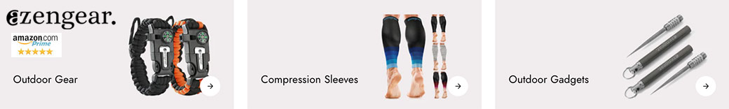 aZengear Compression Socks Sleeves and Outdoor Camping Gear Gadgets on Amazon
